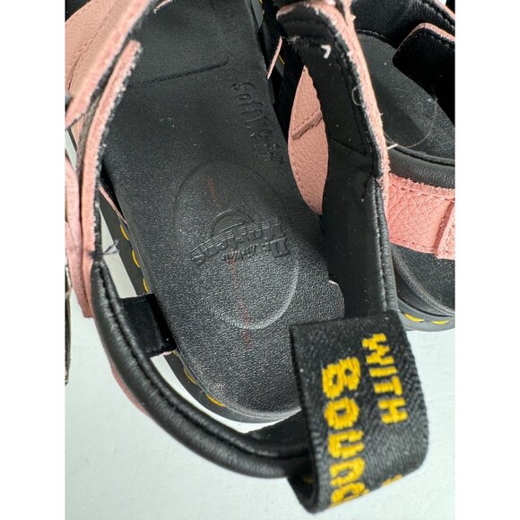 Doc Dr. Martens Blaire Flatform Peach Leather Sandals Women's Size 10 42 UK 8 Ne - Picture 7 of 8